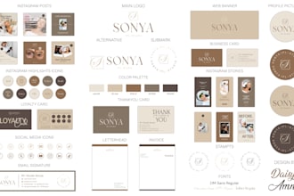 do signature logo and social media brand identity kit