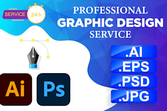 be your graphic designer using adobe illustrator and photoshop