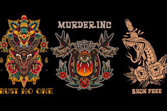 draw awesome old school tattoo and vintage style designs
