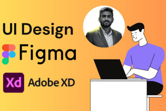 do modern website UI UX mockup design in figma or adobe xd landing page