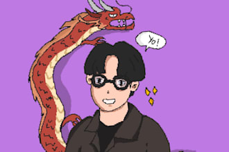 draw pixel art character for nft, profile pict, sticker, GIF