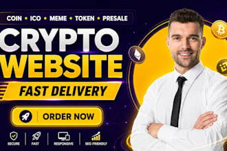 create crypto token website, crypto website or meme coin website