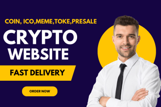 create crypto token website, crypto website or meme coin website