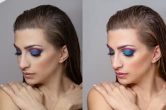 do skin retouching and digital makeup