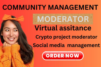 be crypto project telegram moderator, virtual assistant, social medial manager