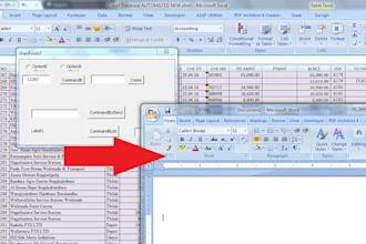 make macro to export your excel data to word document