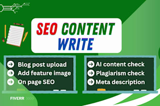 write and post monthly 30 blogs or SEO content with images