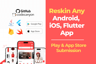 reskin rebrand any flutter, android, ios codecanyon app