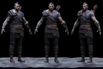 model quality 3d game character, 3d character design, 3d game assets, props