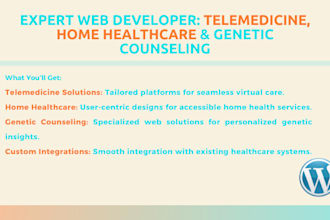 develop an expert website focused on telemedicine, home healthcare, and genetic