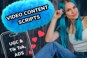 write scenario, script, for ugc tiktok reels ads videos