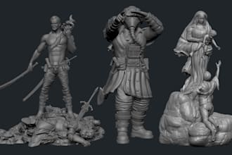 sculpt 3d model and character for 3d printing model