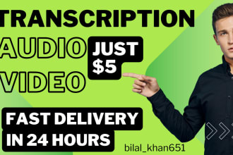 transcribe audio and do video transcription in 24 hours