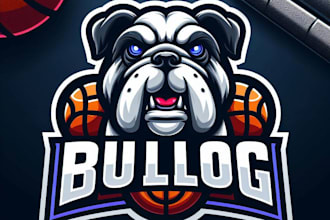 create super mascot cartoon bull dog logo design