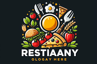 do modern business restaurant and food logo design
