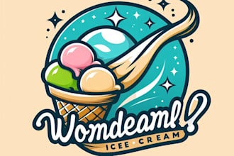 creative wonderful perfect ice cream logo design