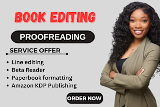do book editing and proofread developmental formatting and layout design for kdp