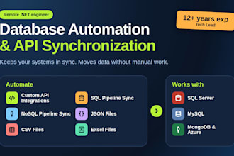 build custom database automation and web api data sync