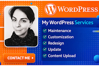 do wordpress website maintenance, upload content and updates