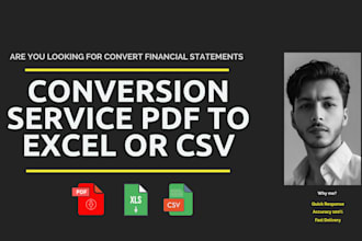 convert PDF or word to excel statements for bookkeeping