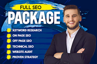 do monthly SEO service with detailed keyword research, on page, off page, audit