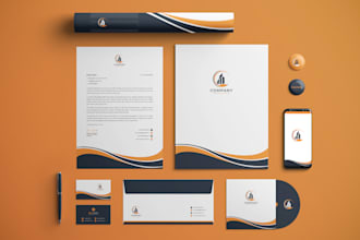 design logo, stationery items, brand style guides, letterhead, business card
