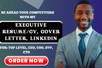 write an executive resume CV cover letter federal resume bio linkedin profile