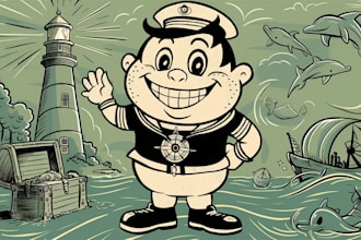 create vintage retro cartoon illustration mascot
