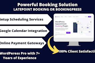 install latepoint or bookingpress and design appointment booking website