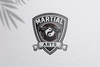 do logo for martial arts, jiu jitsu, karate, muay thai, kickboxing, fitness, gym