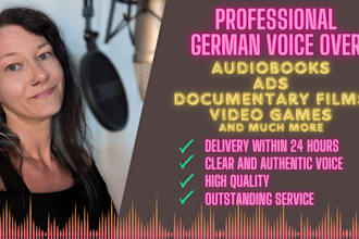produce a female voice over in 24 hours