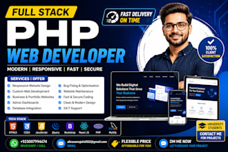 do full stack PHP mysql development build dynamic websites and web apps