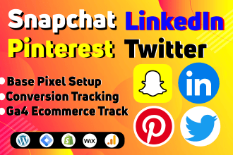 setup snapchat tracking linkedin reddit,twitter taboola,pinterest ads tracking