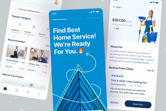 develop tenant finder app, home security app, recycle app, home services app ios
