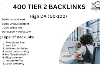 manually create 400 contextual tier 2 backlinks with high da