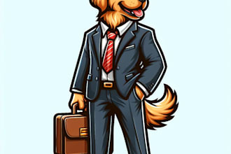 do wow dog mascot logo design one day