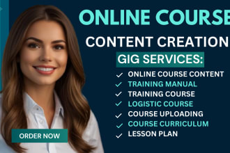 create masterclass online course content creation, lesson plan and ebook writer