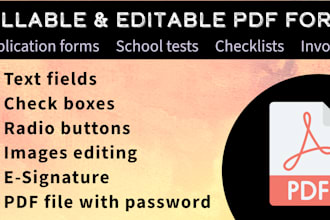 create fillable PDF form or redesign PDF form