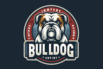 design super bull dog mascot logo with unlimited revision