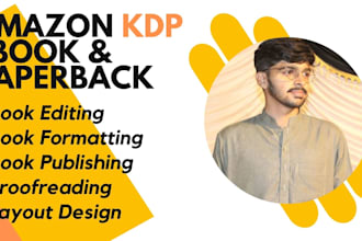do amazon kindle book formatting, editing, proof reading and uploading