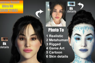 create  3d human realistic model from photo characters