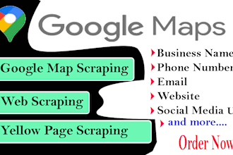 do google map, yellow pages scraping and lead generation email