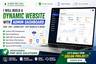 build a dynamic website with admin dashboard