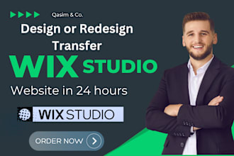 transfer or design wix studio website using wix studio , wix