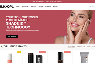 design skincare shopify store cosmetics nails skin care lipsticks beauty website