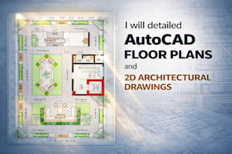 draw autocad 2d architectural floor plan in autocad