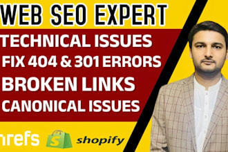 404 broken links, canonical issues and google search console errors