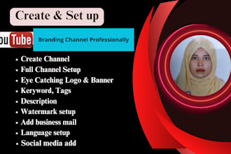 create  a youtube branding  channel and set up your profile
