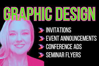 design invite, event announcement, seminar or conference ad