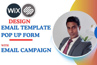 do design wix or squarespace pop up with email campaign